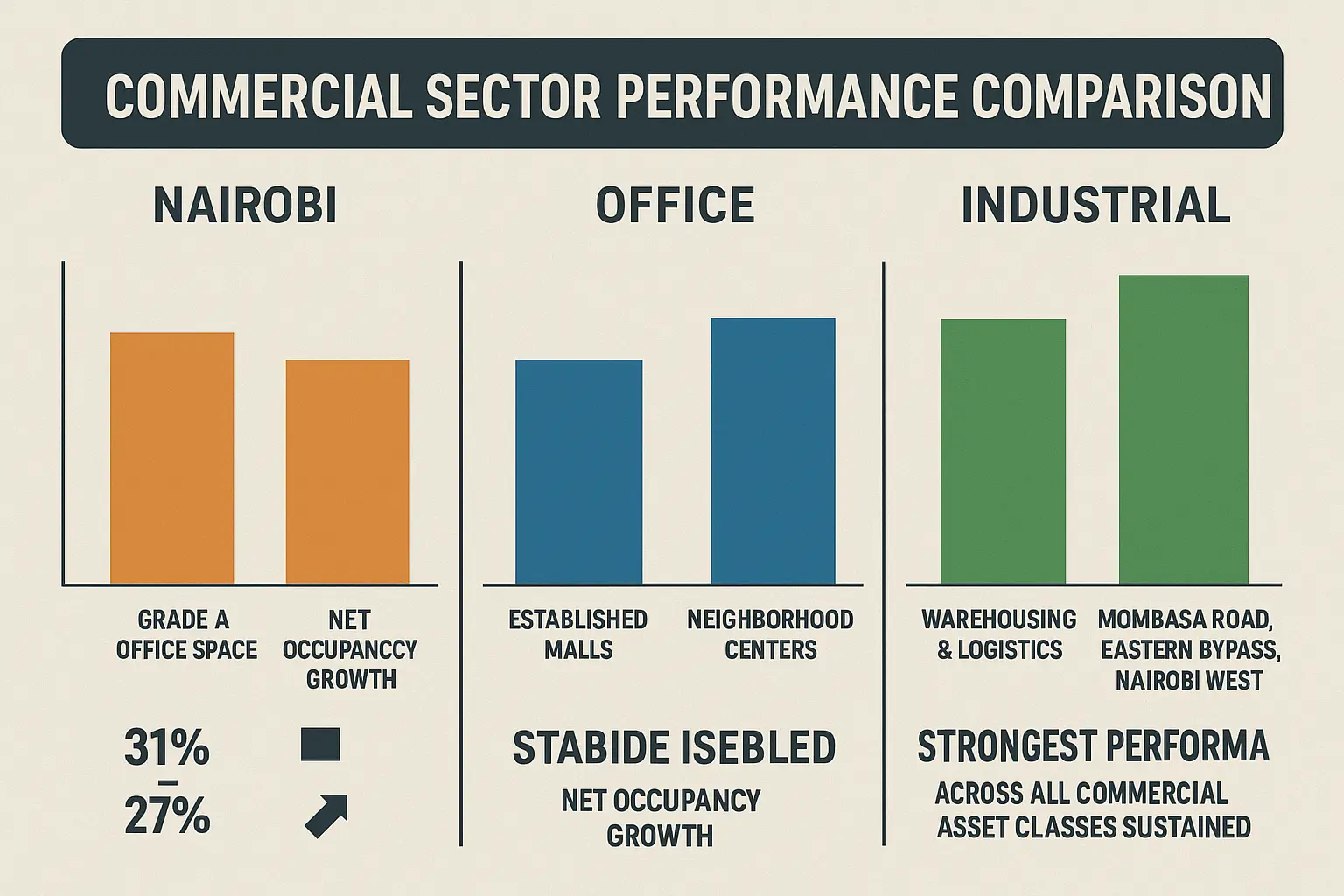 Infographic showing commercial sector performance comparison